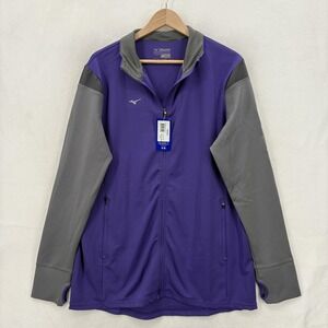Mizuno Performance Jacket Womens XXL Purple Gray Softshell Full Zip Running NWT